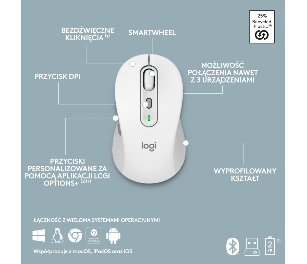 LOGITECH MK950 biały 920-012491 - 1233178 - zdjęcie 15